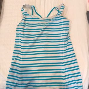 Blue and white lululemon top